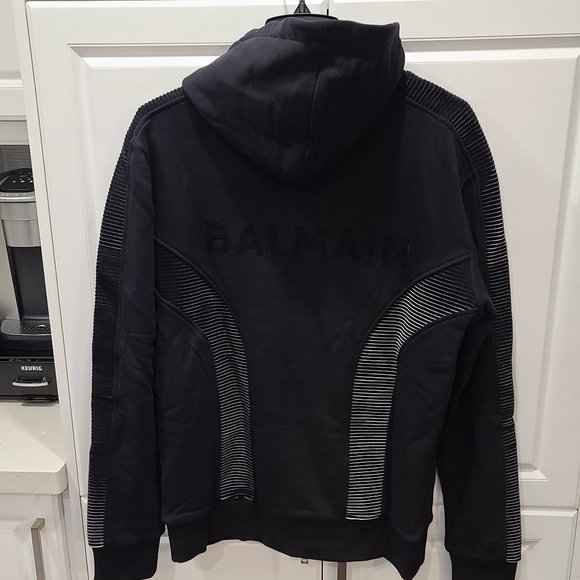 Balmain Neoprene Ribbed Zip-Up Hoodie - Picture 7 of 15
